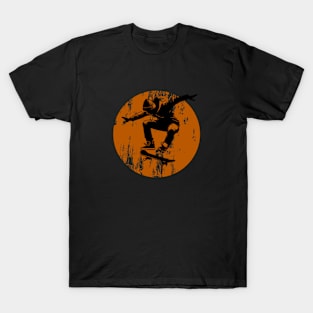 Grunge Urban Skateboarder Graffiti Style - Orange T-Shirt